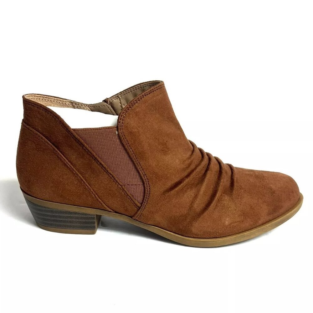 Life Stride Women’s Aurora Walnut Brown Ankle Boots Size 7.5M